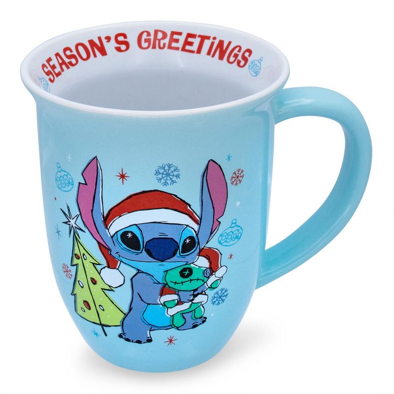 Silver Buffalo Disney Lilo & Stitch "Season's Greetings" Wide Rim Ceramic Mug | Holds 16 Ounces, 2 of 10