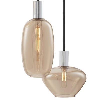 Modern Chrome and Glass 6-Light Pendant Chandelier