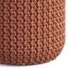Allish Round Knitted PET Polyester Pouf Orange - WyndenHall - 4 of 4