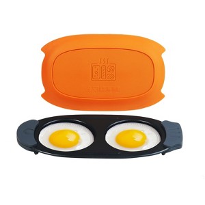 Itopfox Quick-Heat Microwave Egg Cooker, Poacher & Fryer Multi-Use for Breakfast Sandwiches, Dishwasher Safe, Portable for Home, Travel, Gifts Orange - 1 of 4