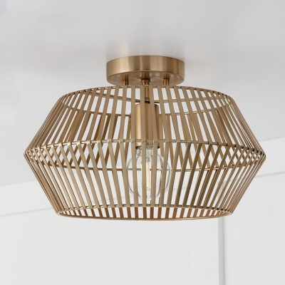Kaiya Matte Brass Modern Semi-Flush Mount Light