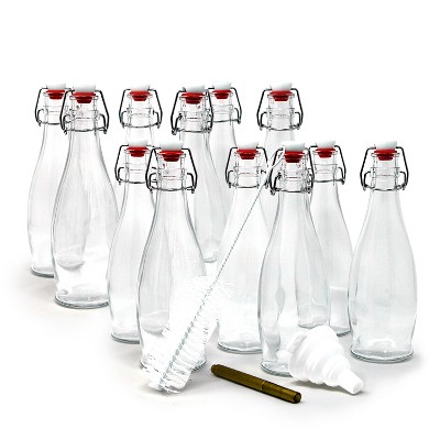 Nevlers Schwenkdeckelflasche 976ml 6er Set Klar Nevlers Glasflaschen Für Likör, Luftdichte Bügelverschluss Nevlers Schwenkdeckel Flaschen 976 Ml Set Mit Trichter