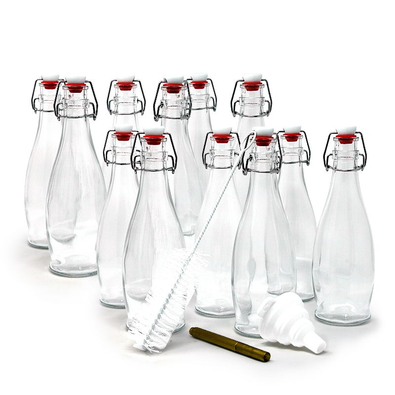 Nevlers Teardrop Airtight Swing Top Bottles - Glass 17oz (12pk), 1 of 11