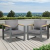 Aoodor Outdoor Aluminum Patio Furniture Sofa,  All-Weather Metal Outdoor Sofa Chairs with Washable Thick Cushion for Garden, Patio, Balcony and Proch - 2 of 4