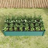Rectangle Metal Raised Bed Garden,Metal Plant Pots Outdoor with Open Bottom Design,Garden Planter Boxes for Flowers,Vegetables-Coolbibila - 3 of 4