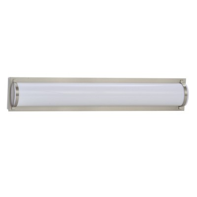 Justice Vanity Bar Bathroom Sconce Brush Nickel/White - Safavieh