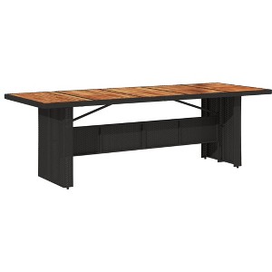 vidaXL Garden Table Black PE rattan, powder-coated steel, solid acacia wood - 1 of 1