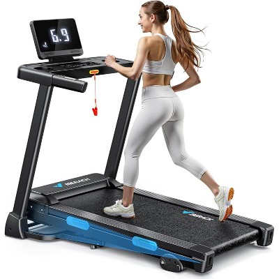 MERACH T12B2 Foldable Treadmill Incline 7.5MPH Quiet Treadmills Double Deck Technology Heart Rate Monitoring 6%Manual or 15%Auto Incline