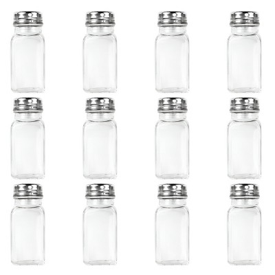 Slickblue Clear Glass Spice Shakers – 2.5 oz Capacity, Set of 12 for Dining Tables & Food Service Use