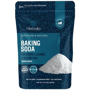 Herbaila Baking Soda, 2 lb – All Natural, Aluminum-Free, Food Grade, Gluten-Free, Non-GMO, Multi-Purpose Sodium Bicarbonate, Resealable Bag - 1 of 4