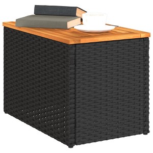 vidaXL Garden Side Table Black and Brown - 1 of 2
