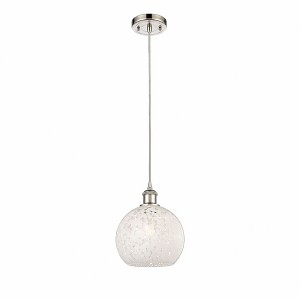 White Mouchette - 1 Light Cord Hung Mini Pendant In Modern Style-10 Inches Tall and 8 Inches Wide - 1 of 1