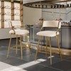 Karl Home Cream Thick Padded Cushion Metal Legs Modern Bar Stool - 2 of 4