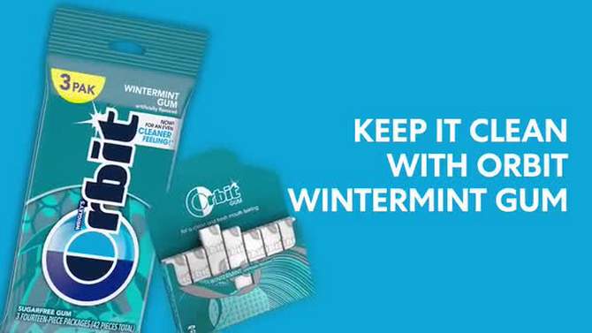 Orbit Wintermint Sugar Free Chewing Gum - 42ct/3.08oz, 2 of 10, play video