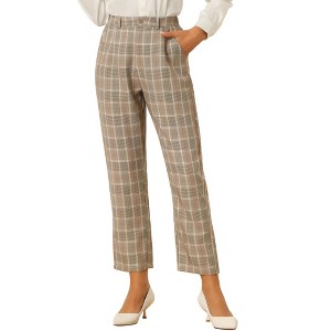 INSPIRE CHIC Women's High Waist Elastic Back Two Slant Pockets Office Work Ankle Pants - 1 of 4