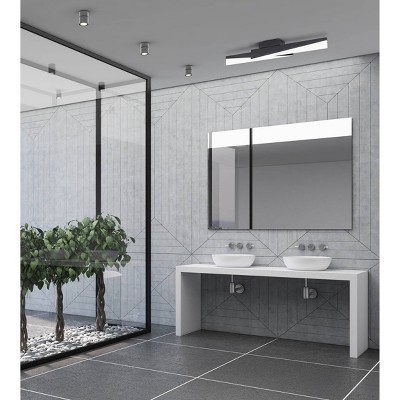 Isidro Black and White Glass LED Ceiling Light