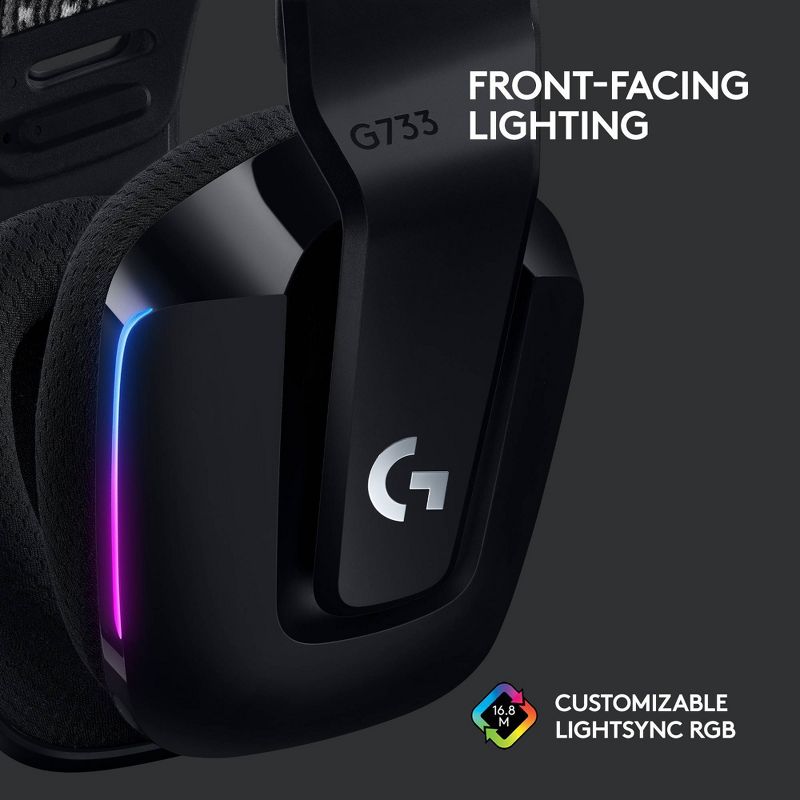 Logitech G733 Wireless Gaming Headset - Black, 5 of 14