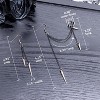 Silver Black Gothic Tassel Threader Earrings - Asymmetric Punk Drop Jewelry for Women, Halloween Gift - 4 of 4