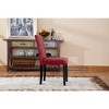 Roundhill Urban Style Solid Wood Faux Leather Parsons Chair, Red, Set of 2 - 4 of 4