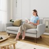 MUUEGM 65" Loveseat Couch Sofa| 2-Seat Memory Foam Futon Couch with Blue Linen Fabric, firm wooden frame - 3 of 4