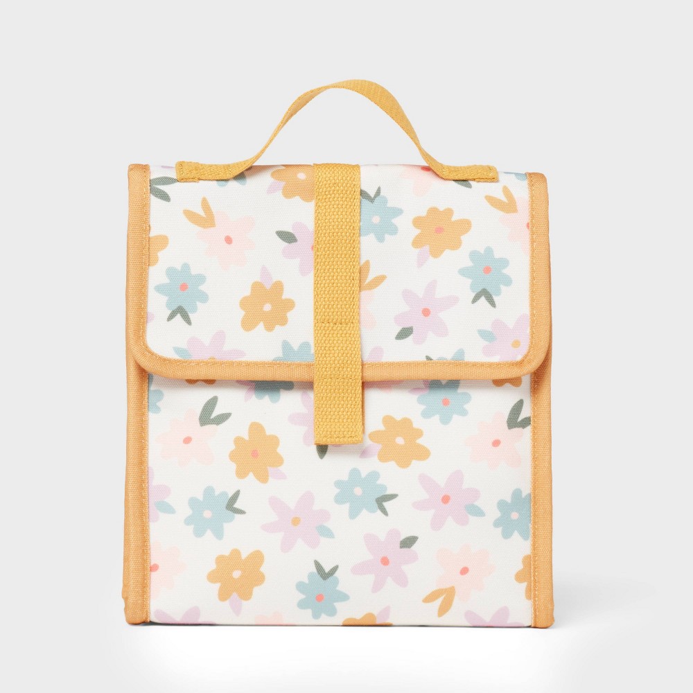 Photos - Food Container Kids' Flowers Lunch Tote Yellow - Pillowfort™