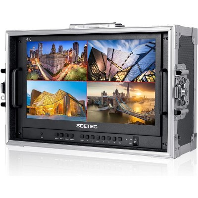 SEETEC 15.6 Inch Live Streaming Carry-on Broadcast Director Monitor with 4 HDMI Input Output Quad Split Display for ATEM Mini Video Switcher