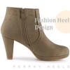Perphy Women's Suede Platform Round Toe Chunky Heels Ankle Boots - 4 of 4