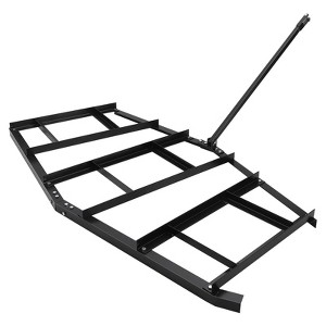 WhizMax Wide Drag Harrow, Steel Driveway Drag with Pin Hitch, Tow Behind Landscape Leveling Rake 50lbs Max Heavy-Duty Lawn Leveling Tools - 1 of 4