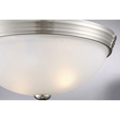 Elegant Satin Nickel 11" Dual LED/Incandescent Bowl Ceiling Flush Mount