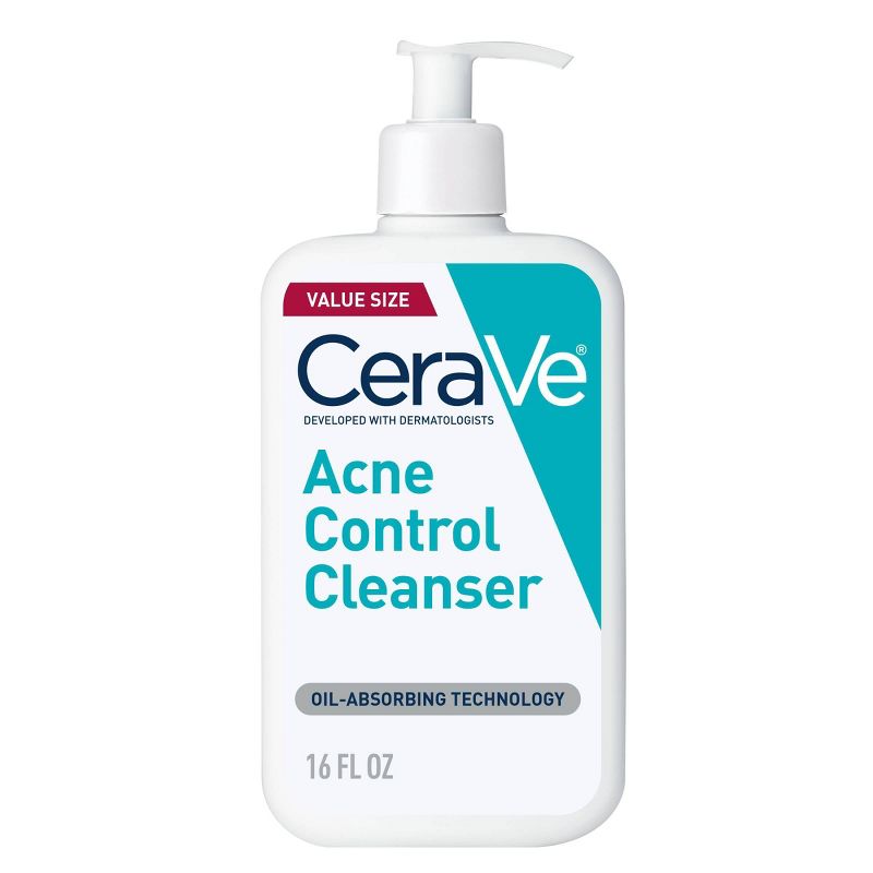  CeraVe Acne Face Cleanser with 2% Salicylic Acid and Purifying Clay for Oily Skin, 1 of 13