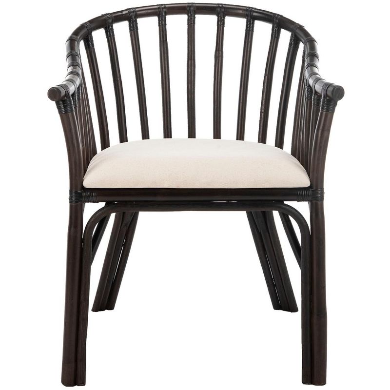 Gino Arm Chair - Dark Brown/White - Safavieh., 1 of 10