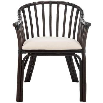 Gino Arm Chair - Dark Brown/White - Safavieh.