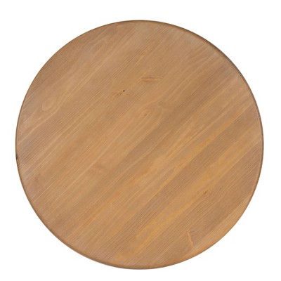 Round White and Natural Wood Farmhouse Dining Table