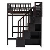 PAGED Full Size Loft Bed with Desk, Modern Wooden Bed Frame with Shelves, Wardrobe and Storage Stair for Bedroom - 4 of 4