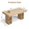 71-Inch Large Dining Table for 6-8 with Dual Side Storage, Wooden Kitchen Table w/ Large Tabletop & Sturdy Frame,for Kitchen, Dinner, Oak - 2 of 4