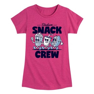 Girls' - Instant Message - Stadium Snack Crew Retro Mascots Fitted Short Sleeve Graphic T-Shirt - 1 of 4