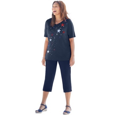 Catherines Women's Plus Size Stars & Shine Tee