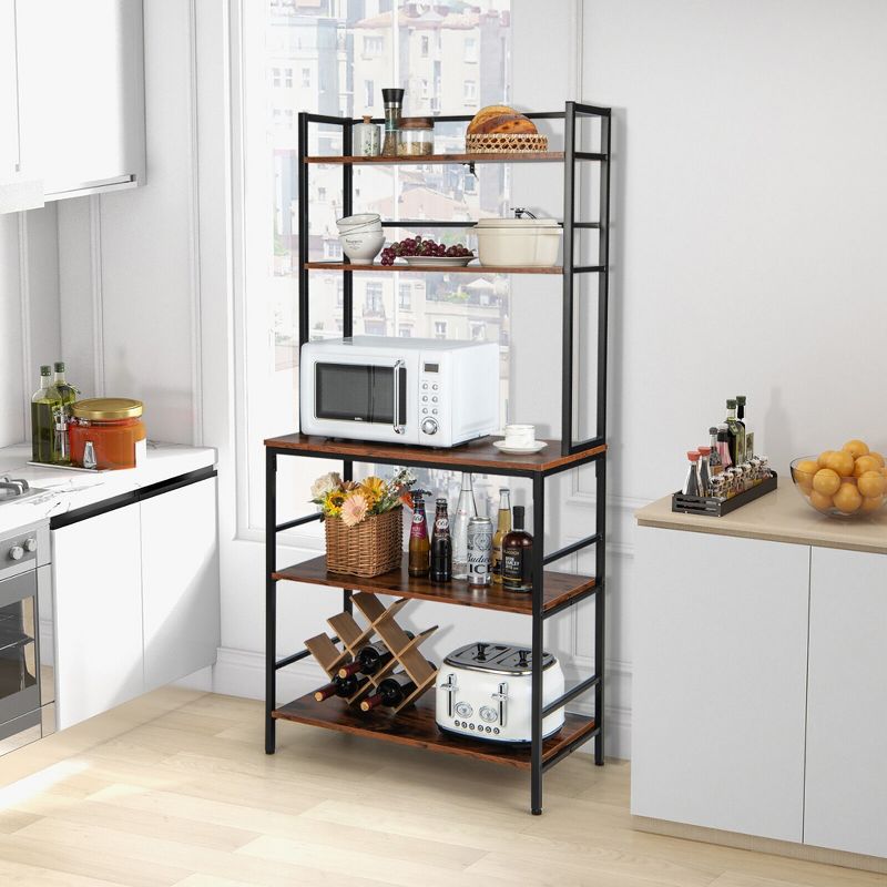 Tangkula 5-Tier Kitchen Bakers Rack Microwave Stand Utility Storage Shelf Organizer, 4 of 11