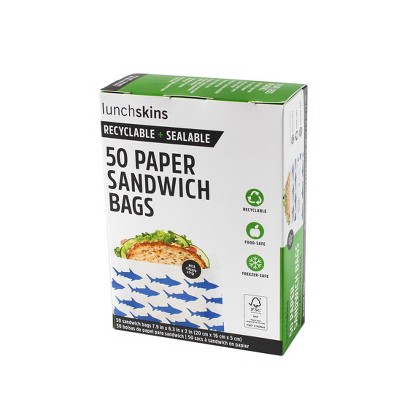 Lunchskins Recyclable Sealable Paper Sandwich Bags Shark