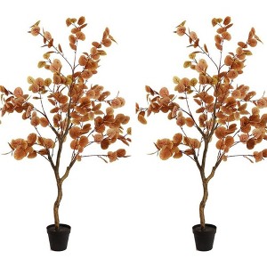 ， Alegre Artificial Autumn Eucalyptus Large Realistic Potted Tree Thanksgiving Decor Faux Red Maple Leaves for Home & Fall Parties - 1 of 4