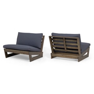 Christopher Knight Home Sherwood Outdoor Acacia Wood Club Chairs with Cushions (Set of 2) - 1 of 4