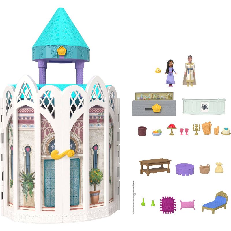 Disney Wish Rosas Castle Playset, Dollhouse with 2 Posable Mini Dolls, Star Figure &#38; 20 Accessories, 6 of 8