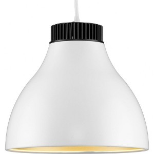 Progress Lighting Radian 1-Light LED Dome Pendant, Satin White/Satin Aluminum, 10.6" Width, 10" Height, 3000K, Damp Rated - 1 of 1