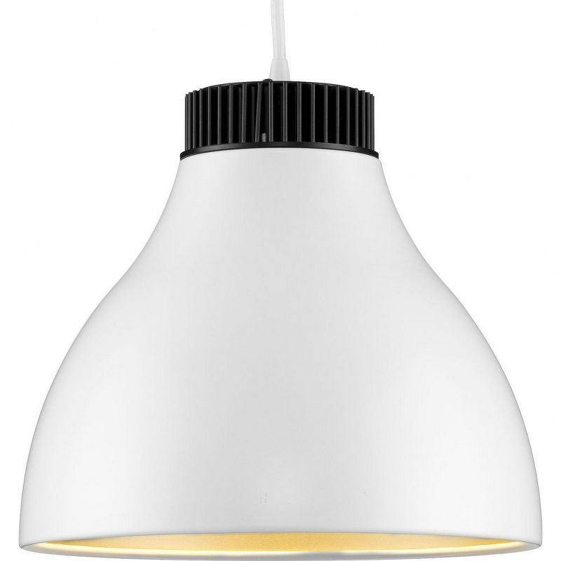 Progress Lighting Radian 1-Light LED Dome Pendant, Satin White/Satin Aluminum, 10.6" Width, 10" Height, 3000K, Damp Rated, 1 of 2