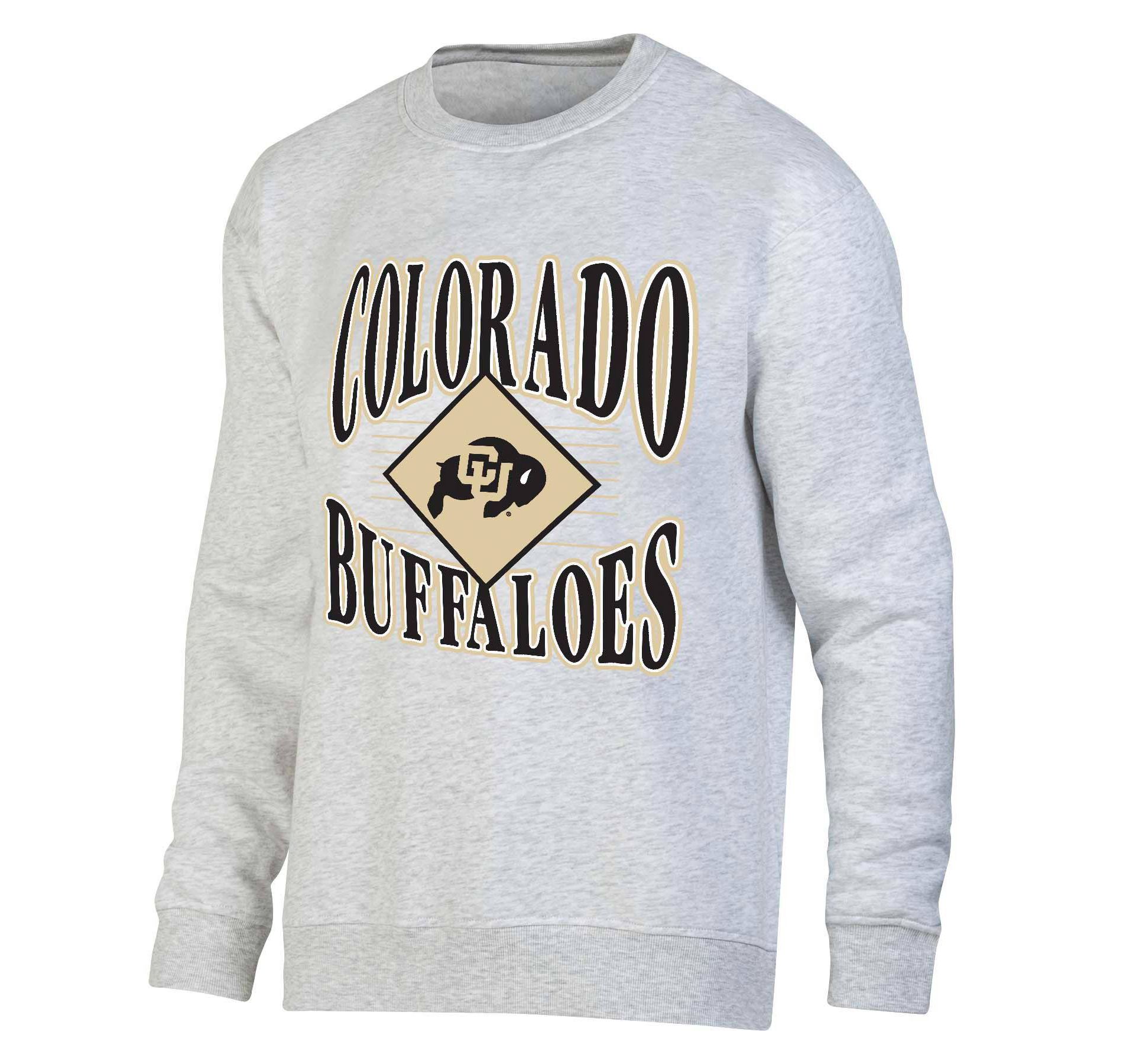 NCAA Colorado Buffaloes Men's Crew Neck Fleece Ash Sweatshirt