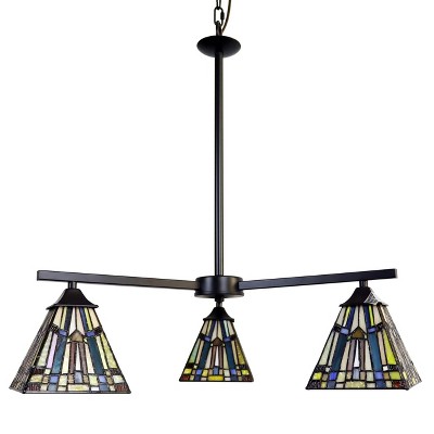 Kinsey Blackish Bronze 27" Tiffany-Style Mini Chandelier