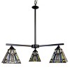 Chloe Lighting Kinsey Mission Tiffany-Style Blackish Bronze 3 Light Mini Chandelier 27" Wide - 2 of 4