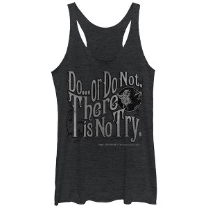 Women's Star Wars Yoda Do or Do Not Racerback Tank Top - 1 of 3