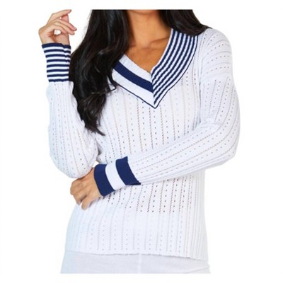 0600~Crew Neck Angel-sleeved Cotton Sweater main image 1