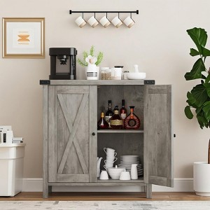 Buffet Sideboard with 2 Doors and Adjustable Shelf, Storage Cabinet for Dining Room, Living Room, and Kitchen Furniture - 1 of 4